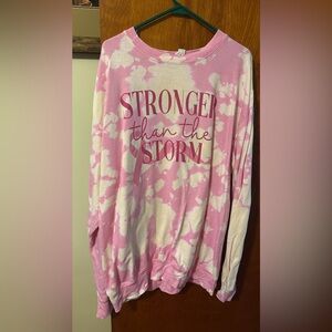 Pink and White Tie-Dye Sweatshirt
